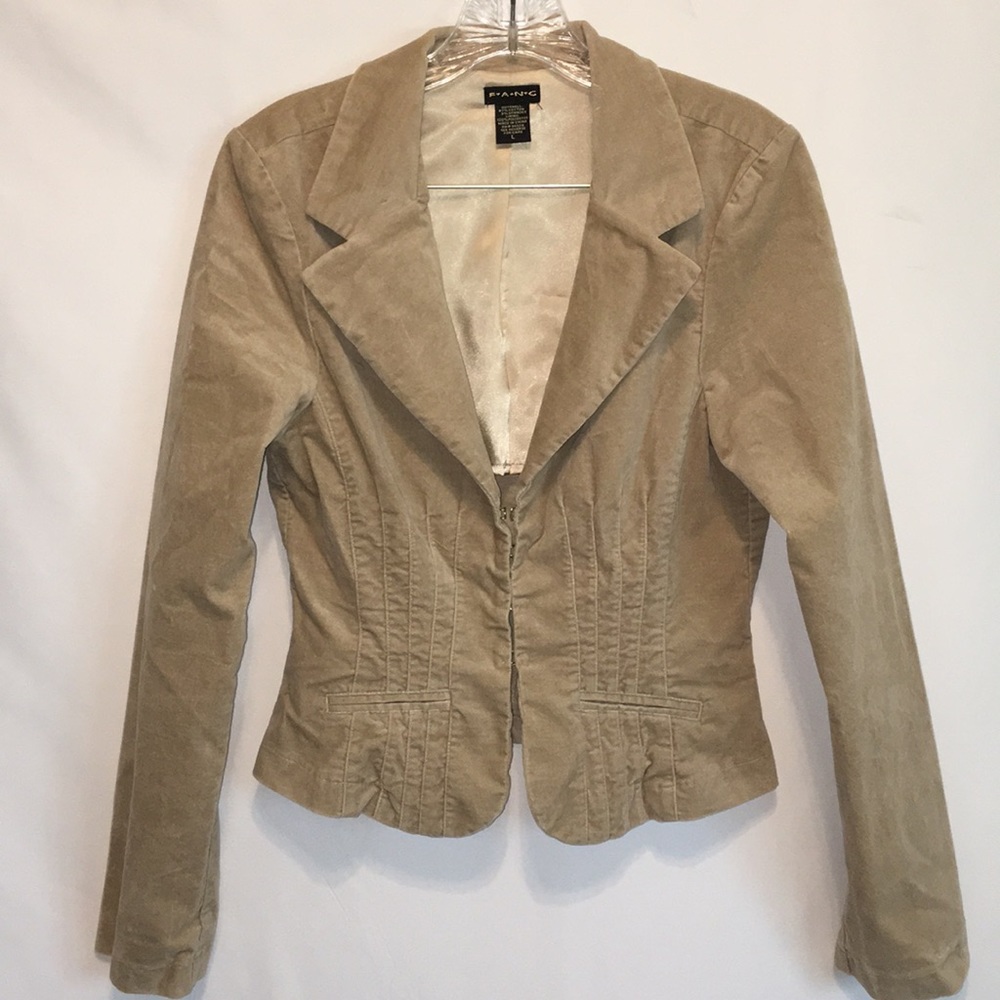 Beige Blazer by FANG